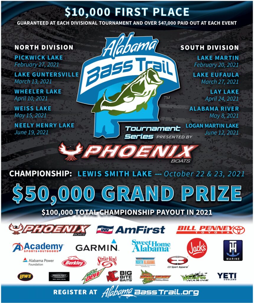 Alabama Bass Trail Announces 2021 Tournament Schedule and Payout