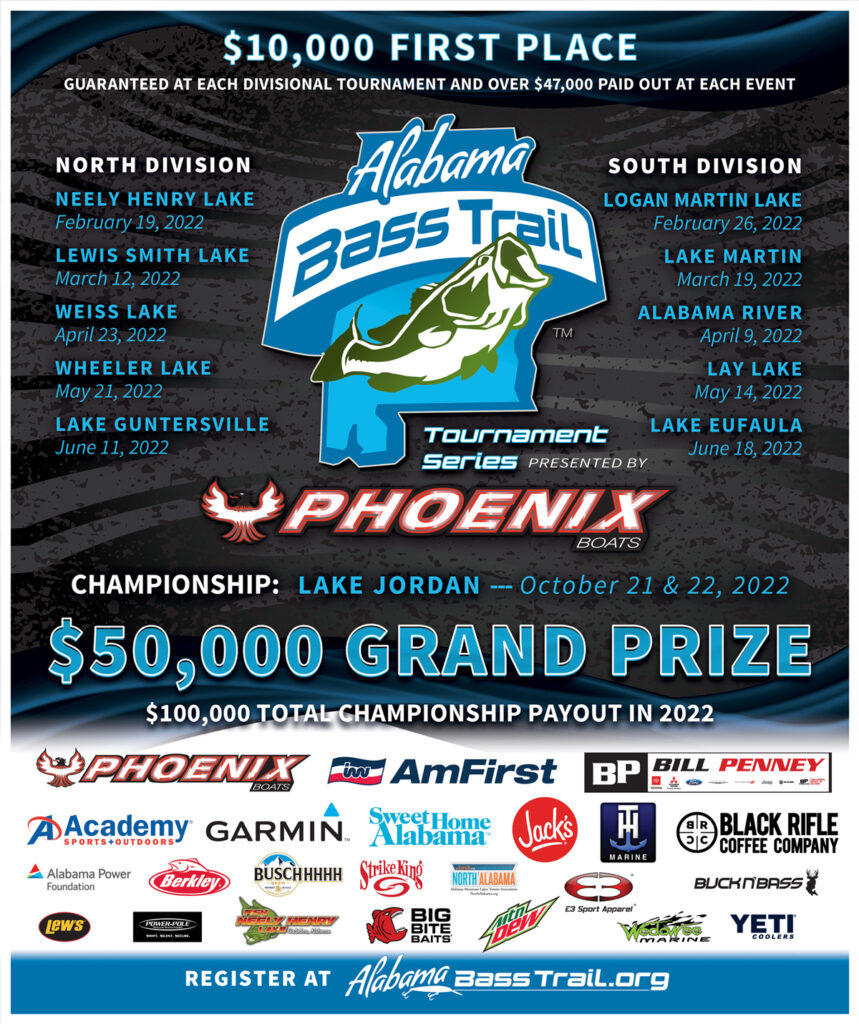 Alabama Bass Trail Announces 2022 Tournament Schedule and Payout