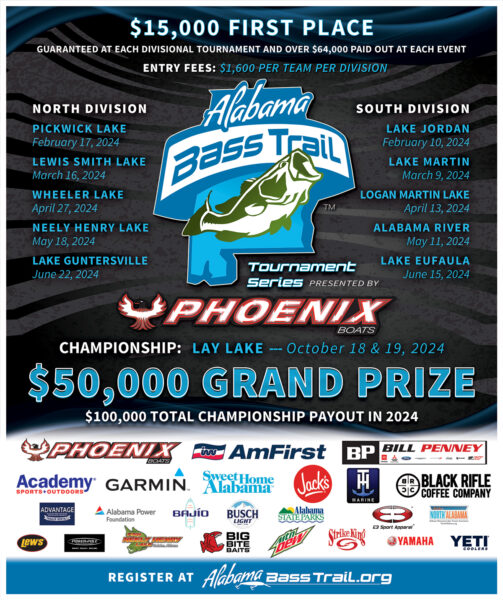 Alabama Bass Trail Announces 2024 Schedule, Payout And Entry Fees