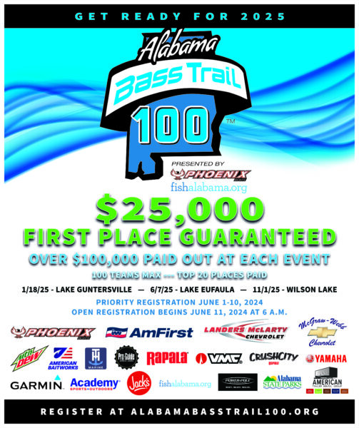 Alabama Bass Trail Announces 2025 ABT 100 Tournament Schedule and